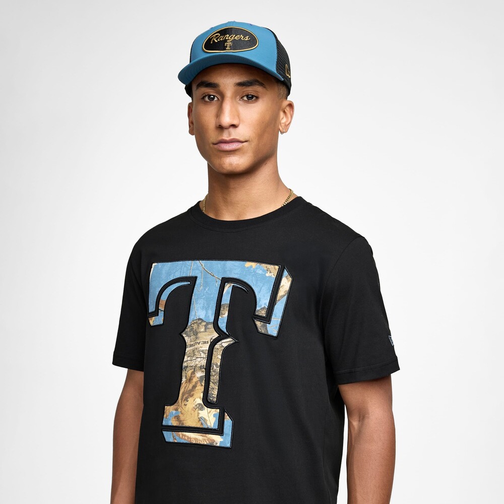 New Era Texas Rangers Black Realtree T-Shirt - Size S